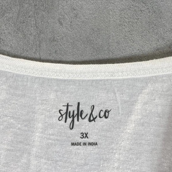 Style & Co Women's Plus Size White Cotton Scoop-Neck Tank Top SZ 3X - Picture 8 of 10